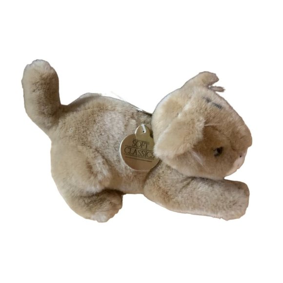 New Soft Classics 1989 Toys R Us Plush Tiger Cub Stuffed Animal Toy 10 in L - Picture 1 of 6